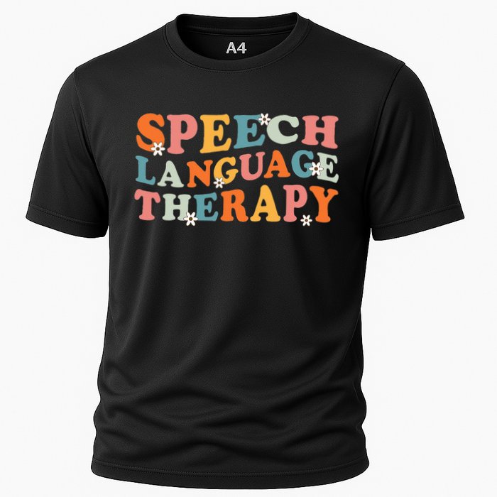 Speech Therapy Speech Language Therapy Pathologist Retro SLP Cooling Performance Crew T-Shirt
