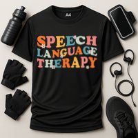 Speech Therapy Speech Language Therapy Pathologist Retro SLP Cooling Performance Crew T-Shirt