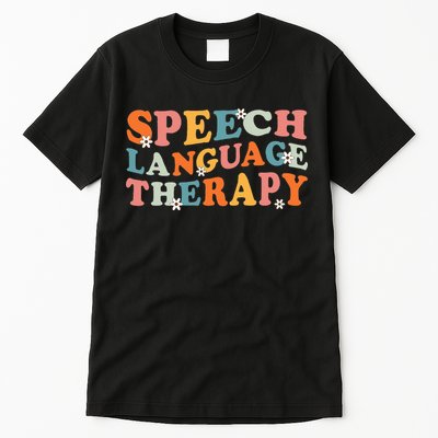 Speech Therapy Speech Language Therapy Pathologist Retro SLP Tall T-Shirt