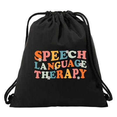 Speech Therapy Speech Language Therapy Pathologist Retro SLP Drawstring Bag
