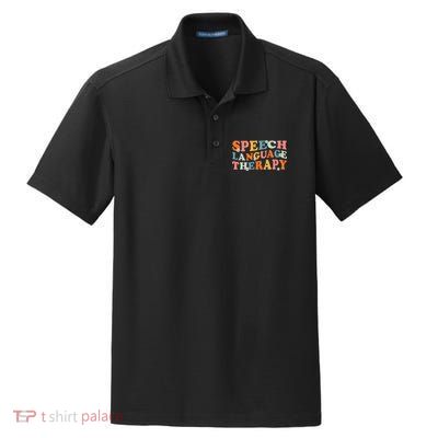Speech Therapy Speech Language Therapy Pathologist Retro SLP Dry Zone Grid Polo