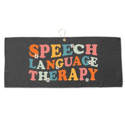 Speech Therapy Speech Language Therapy Pathologist Retro SLP Large Microfiber Waffle Golf Towel