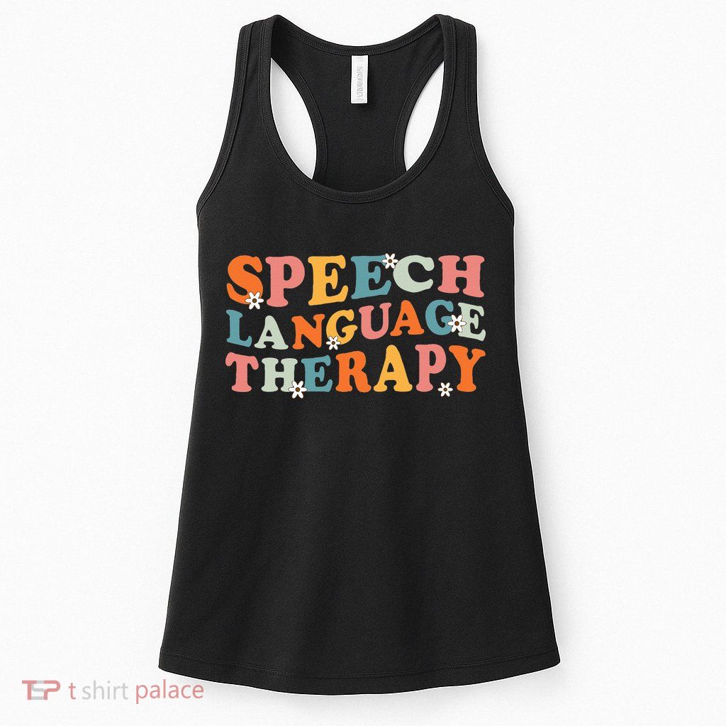 Speech Therapy Speech Language Therapy Pathologist Retro SLP Womens Tank Top