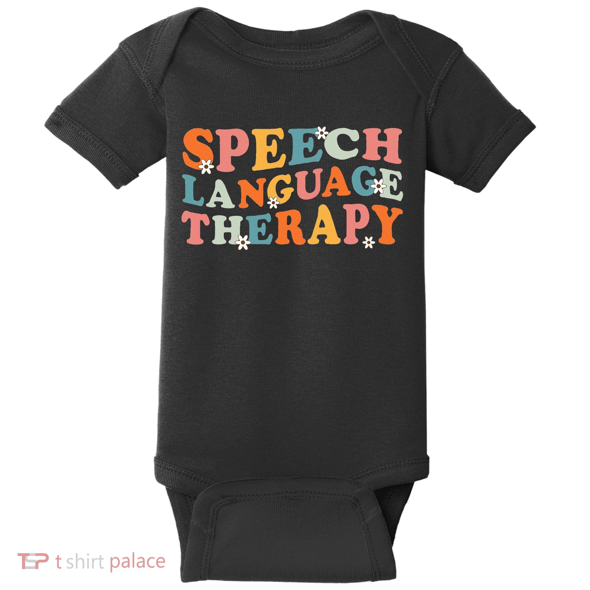 Speech Therapy Speech Language Therapy Pathologist Retro SLP Baby Bodysuit
