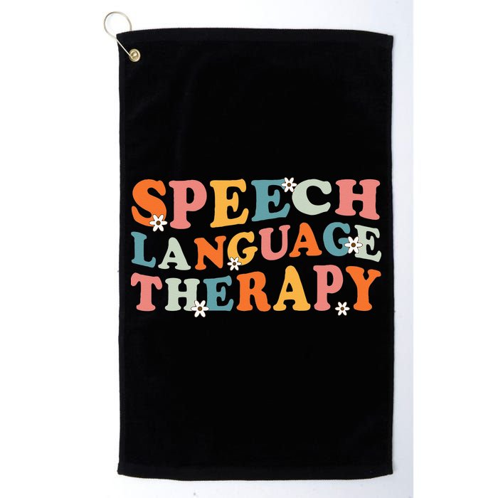 Speech Therapy Speech Language Therapy Pathologist Retro SLP Golf Towel