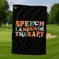 Speech Therapy Speech Language Therapy Pathologist Retro SLP Golf Towel