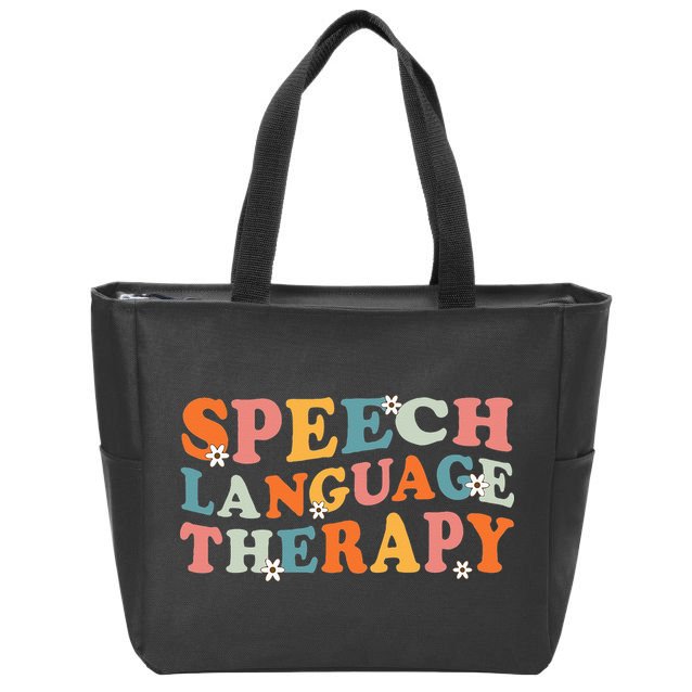 Speech Therapy Speech Language Therapy Pathologist Retro SLP Zip Tote Bag