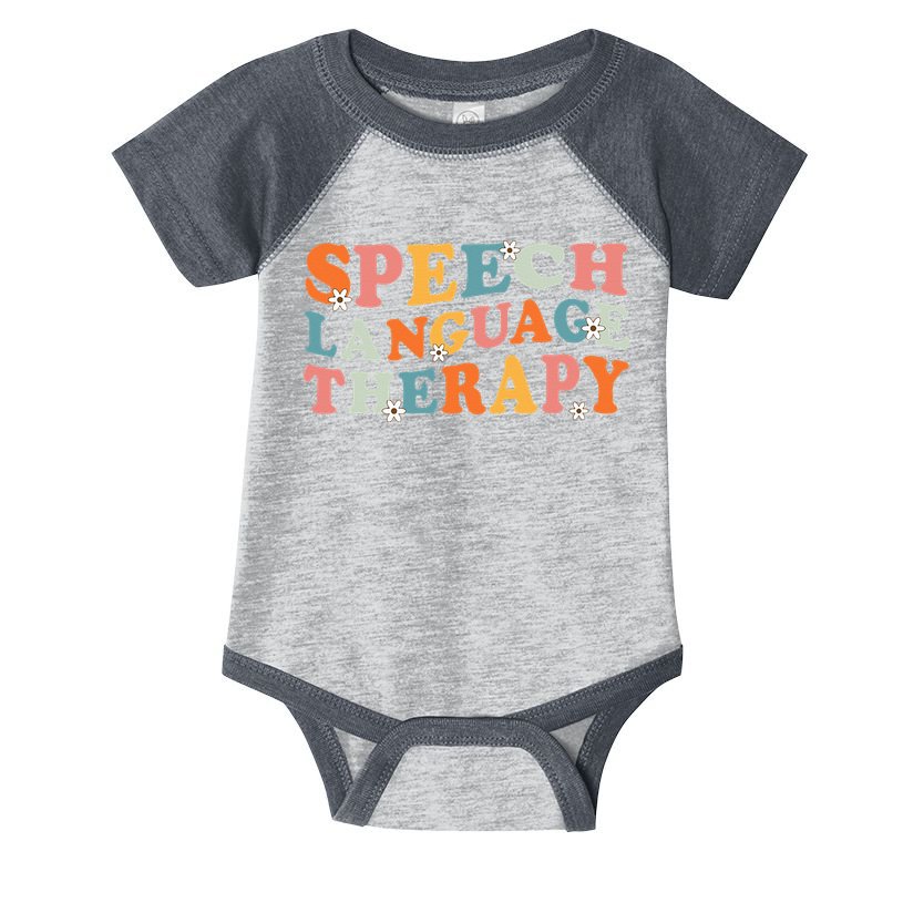Speech Therapy Speech Language Therapy Pathologist Retro SLP Infant Baby Jersey Bodysuit