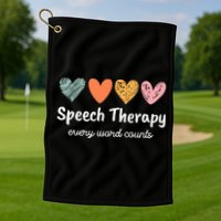 Speech Therapy Speech Language Pathologist Cute Golf Towel