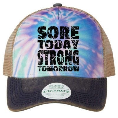 Sore Today Strong Tomorrow Fitness Strength Workout Gear Legacy Tie Dye Trucker Hat