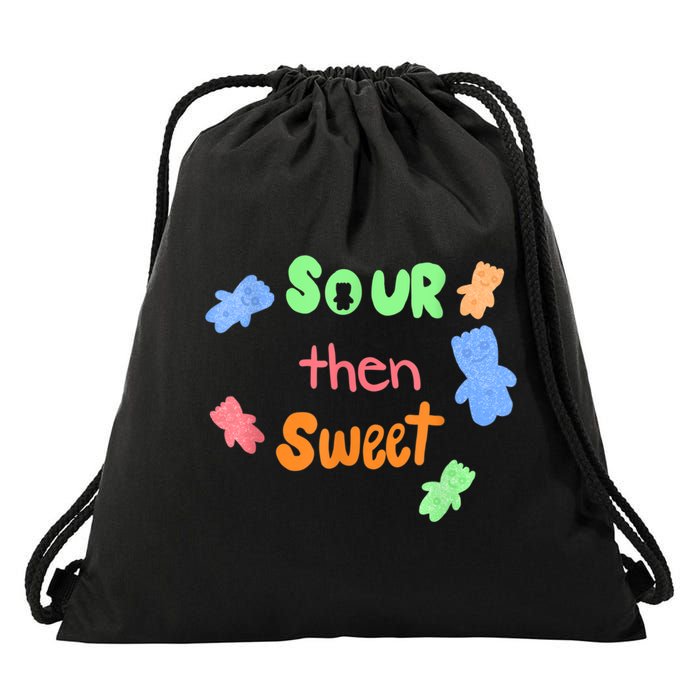 Sour Then Sweet Sour Candy Patch Drawstring Bag