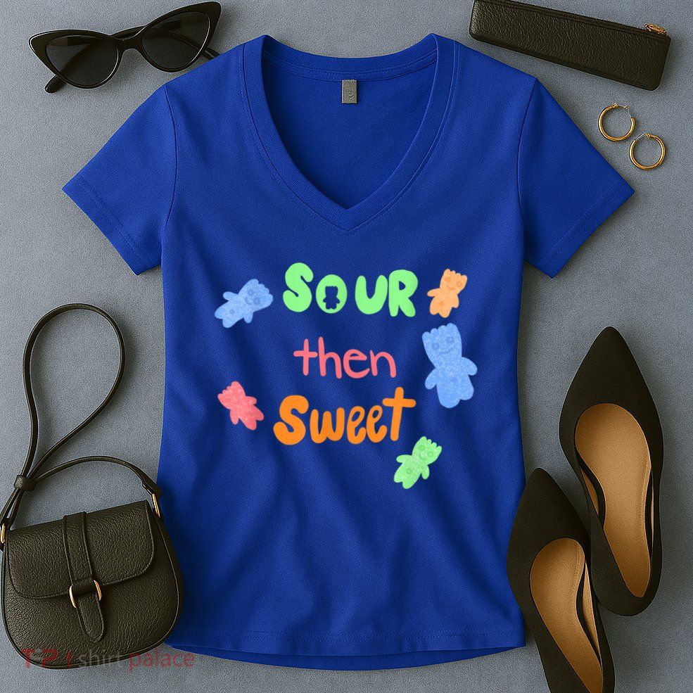 Sour Then Sweet Sour Candy Patch Women's V-Neck T-Shirt