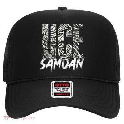 Samoan Tribal Samoa Polynesian Tanoa Uce Samoan High Crown Mesh Back Trucker Hat
