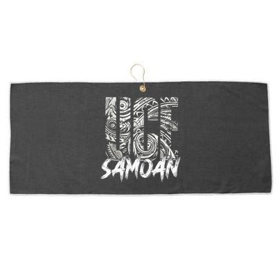 Samoan Tribal Samoa Polynesian Tanoa Uce Samoan Large Microfiber Waffle Golf Towel