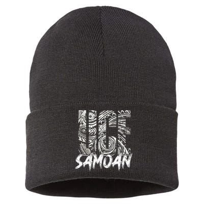 Samoan Tribal Samoa Polynesian Tanoa Uce Samoan Sustainable Knit Beanie