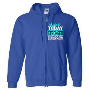 Sore Today Stronger Tomorrow Motivational Fitness Workout Gift Full Zip Hoodie