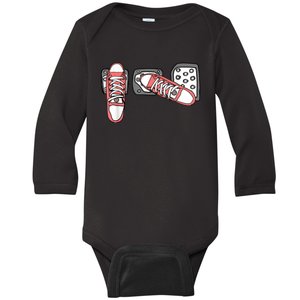 Save The Stick Funny Manual Transmission Three Pedals Car Baby Long Sleeve Bodysuit