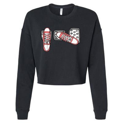 Save The Stick Funny Manual Transmission Three Pedals Car Cropped Pullover Crew