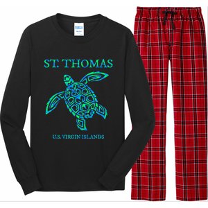 St Thomas Sea Turtles Usvi Vacation Souvenir Long Sleeve Pajama Set