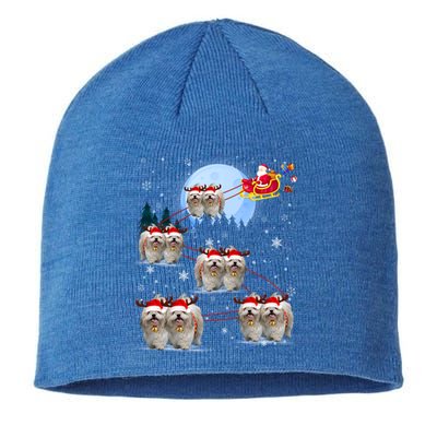 Shih Tzu Santa Reindeer Sleigh Santa Hat Christmas Gift Sustainable Beanie