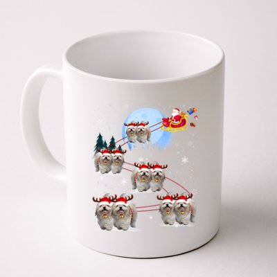 Shih Tzu Santa Reindeer Sleigh Santa Hat Christmas Gift Coffee Mug