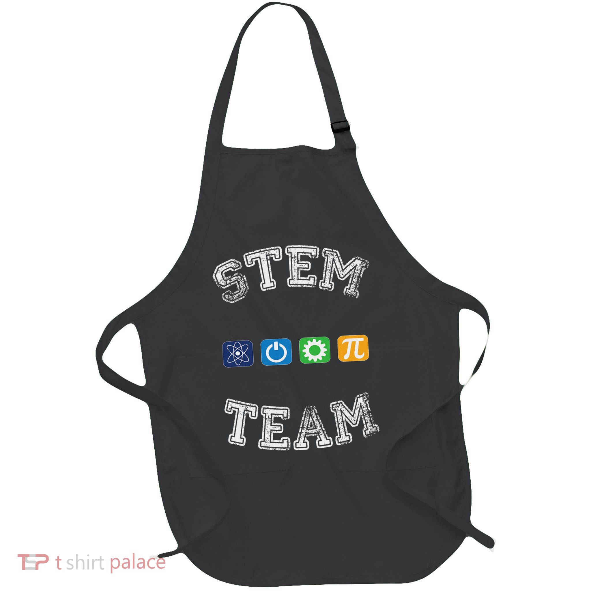 Stem Team Science, Technology, Engineering, Math Full-Length Apron With Pockets