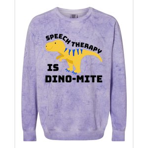 Speech Therapist Speech Therapy Is Dinogiftmite Gift Colorblast Crewneck Sweatshirt