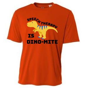 Speech Therapist Speech Therapy Is Dinogiftmite Gift Cooling Performance Crew T-Shirt