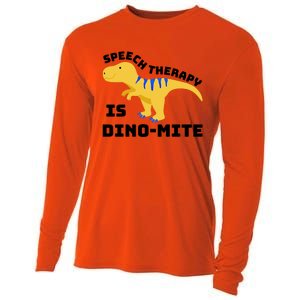 Speech Therapist Speech Therapy Is Dinogiftmite Gift Cooling Performance Long Sleeve Crew