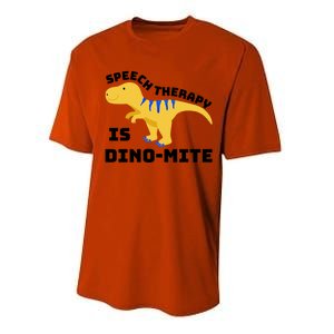 Speech Therapist Speech Therapy Is Dinogiftmite Gift Performance Sprint T-Shirt