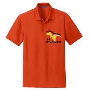 Speech Therapist Speech Therapy Is Dinogiftmite Gift Dry Zone Grid Polo