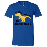 Speech Therapist Speech Therapy Is Dinogiftmite Gift V-Neck T-Shirt