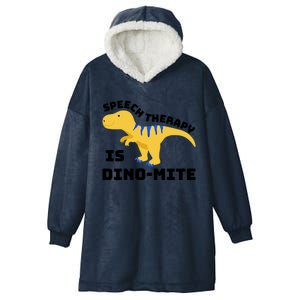 Speech Therapist Speech Therapy Is Dinogiftmite Gift Hooded Wearable Blanket