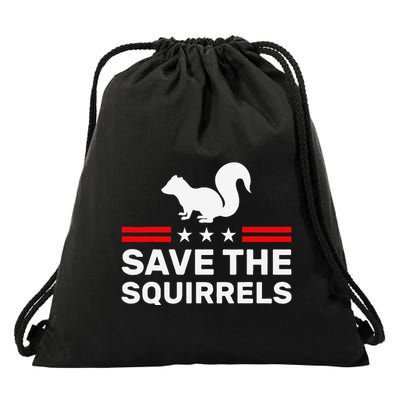 Save The Squirrels For Peanut Squirrel Drawstring Bag