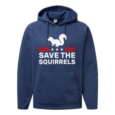 Save The Squirrels For Peanut Squirrel Performance Fleece Hoodie