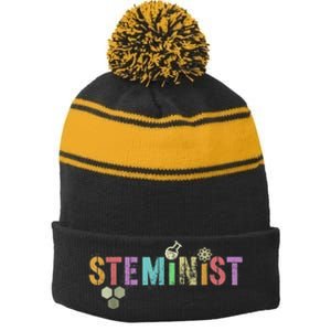 STEMINIST Technology Student Stripe Pom Pom Beanie