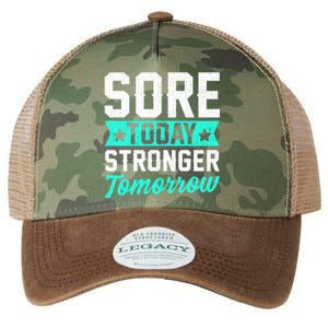 Sore Today Stronger Tomorrow Sore Muscles Gym Goer Fitness Gift Legacy Tie Dye Trucker Hat