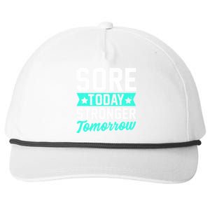 Sore Today Stronger Tomorrow Sore Muscles Gym Goer Fitness Gift Snapback Five-Panel Rope Hat