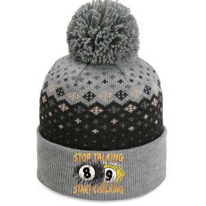 Stop Talking Start Chalking Billiards Cue 8ball Pool Gift The Baniff Cuffed Pom Beanie