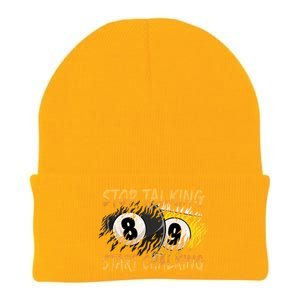 Stop Talking Start Chalking Billiards Cue 8ball Pool Gift Knit Cap Winter Beanie