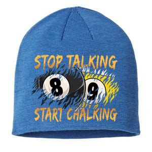 Stop Talking Start Chalking Billiards Cue 8ball Pool Gift Sustainable Beanie