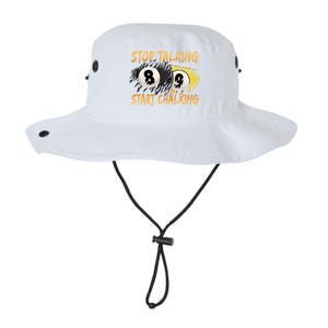 Stop Talking Start Chalking Billiards Cue 8ball Pool Gift Legacy Cool Fit Booney Bucket Hat