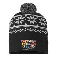 Speech Therapy Speech Language Pathologist SLP Team Women USA-Made Snowflake Beanie