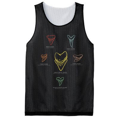 Shark Teeth Shark Tooth Types Shark Teeth Collector Mesh Reversible Basketball Jersey Tank