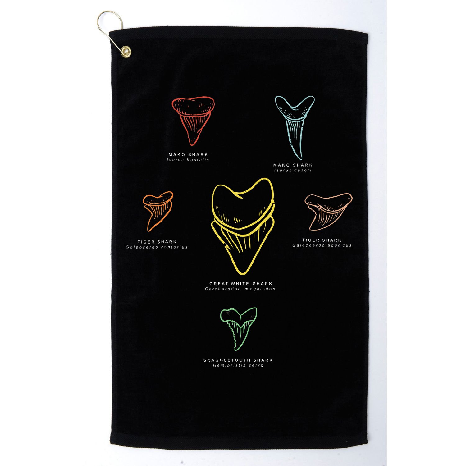 Shark Teeth Shark Tooth Types Shark Teeth Collector Golf Towel