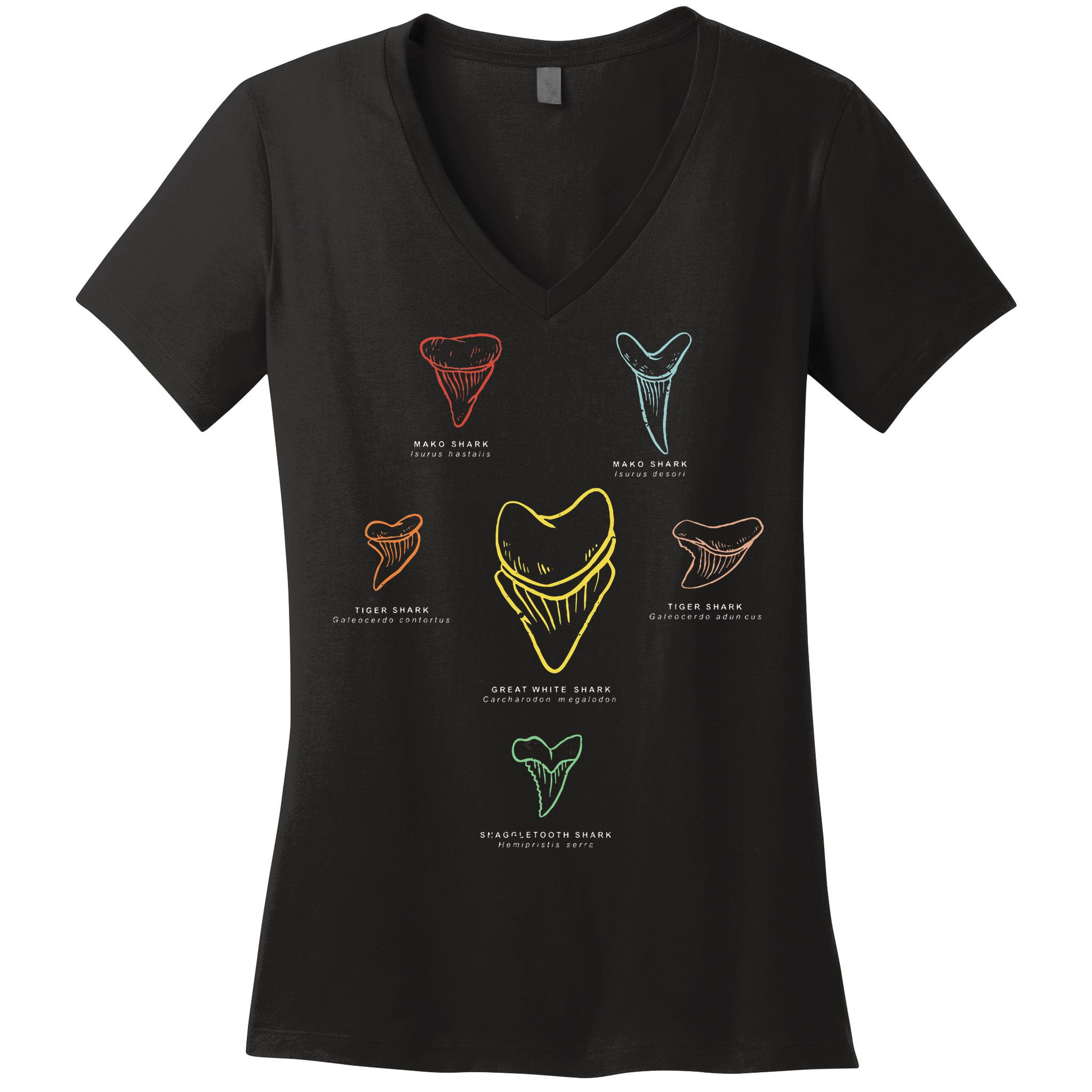 Shark Teeth Shark Tooth Types Shark Teeth Collector Women's V-Neck T-Shirt