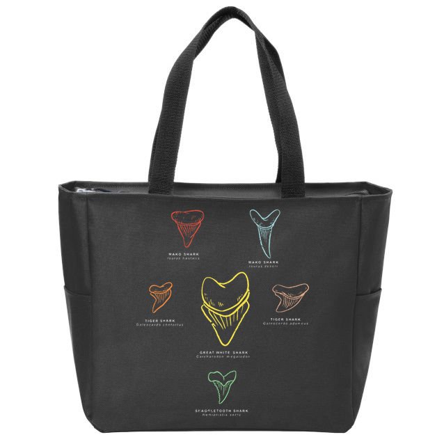 Shark Teeth Shark Tooth Types Shark Teeth Collector Zip Tote Bag