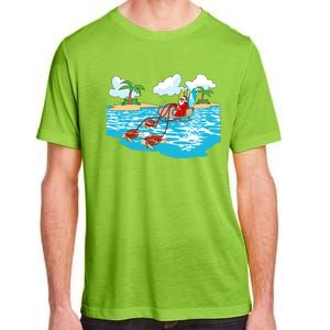 Sea Turtle Sleigh Santa Beach Surfboard Christmas In July Cool Gift Adult ChromaSoft Performance T-Shirt