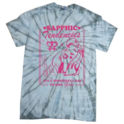 Sapphic Tendencies Sapphic Retro Lesbian Tie-Dye T-Shirt