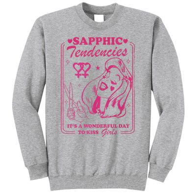 Sapphic Tendencies Sapphic Retro Lesbian Tall Sweatshirt